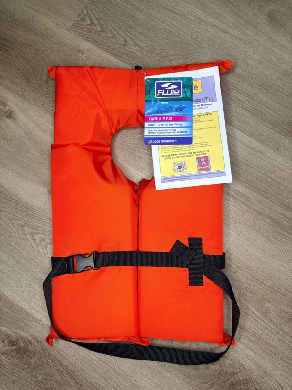 Fluide Orange Adult Type II Life Jacket PFD - USCG Approved